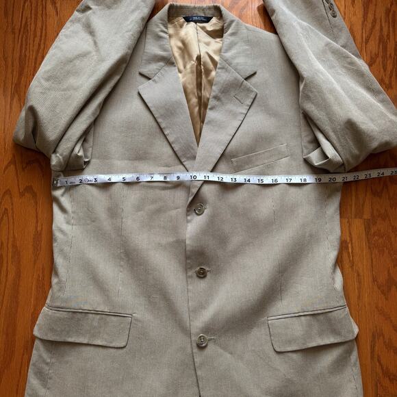 Brooks Brothers Blazer Men’s 41R Tan Cotton Stripe Jacket USA Made Classic Fit - Picture 13 of 15
